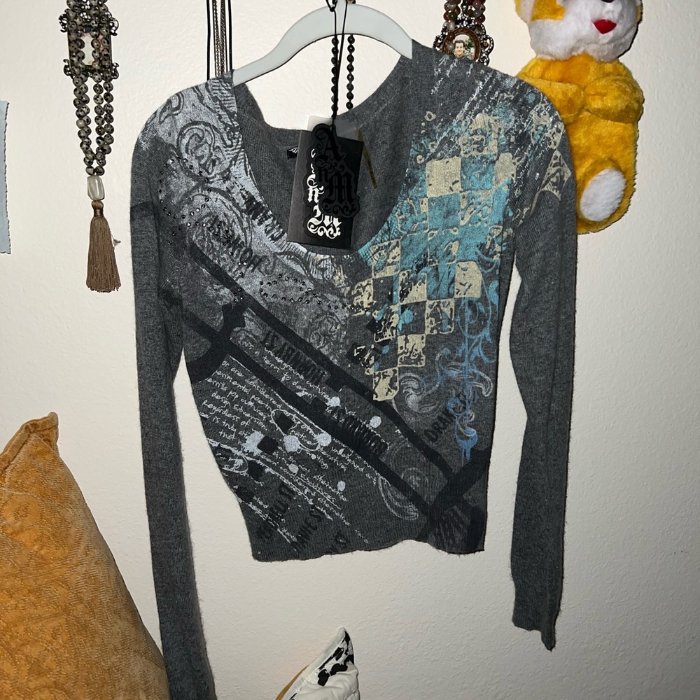 Women’s Grey Patterned Sweater